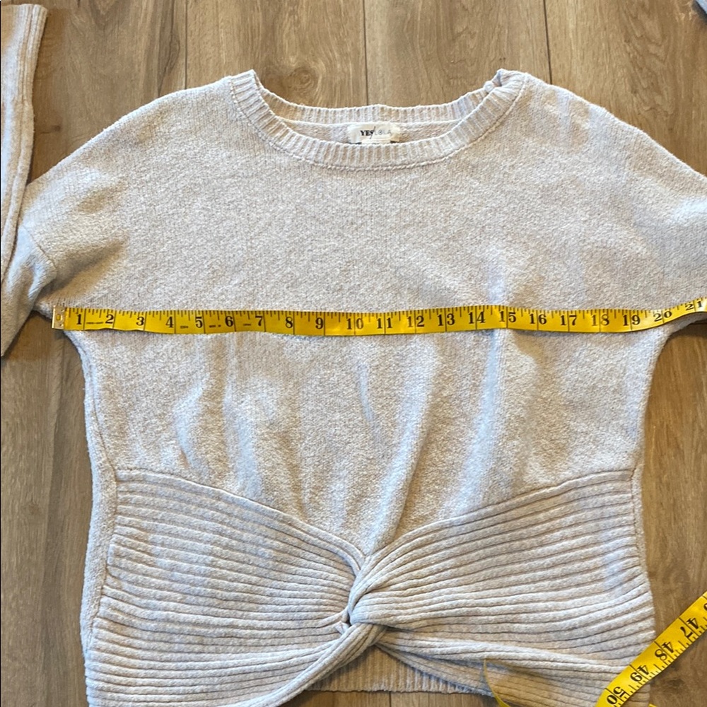 Yes Lola-Cozy Cream Crew Neck Sweater with Modern Twist - Picture 7 of 9